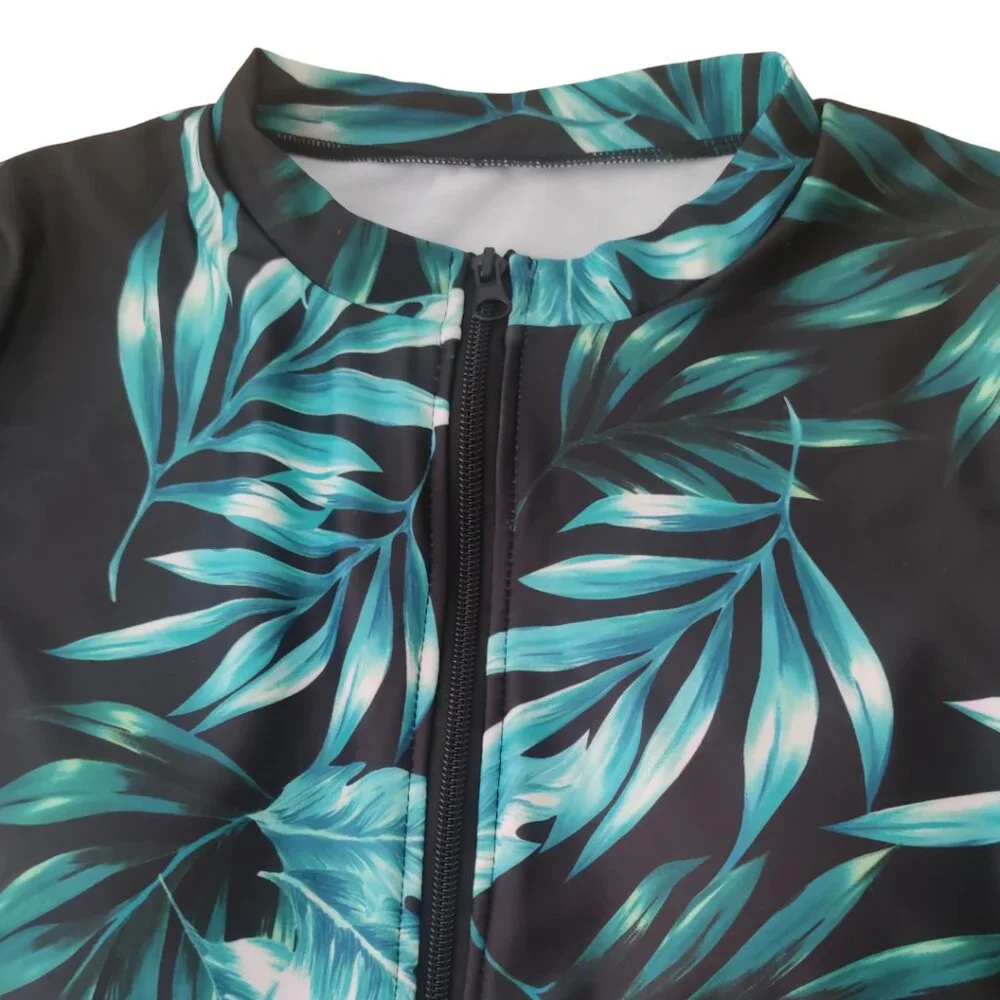 NWOT Long Sleeve One Piece Tropical Swimsuit